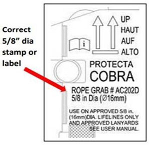 example of correct 5/8 inch diameter stamp
