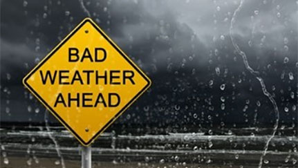 Bad Weather Ahead sign