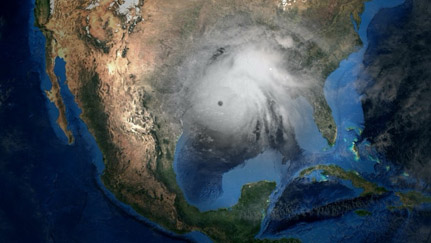 hurricane over the Gulf of Mexico