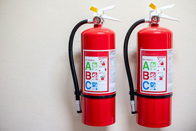 two fire extinguishers