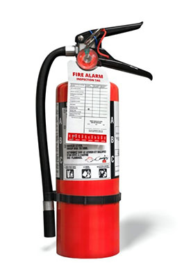 fire extinguisher with service tag