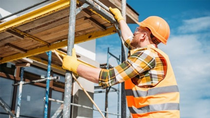 construction worker on scaffolding