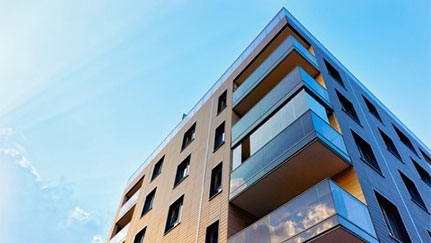 High rise building and blue sky