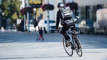 Cyclist on the road