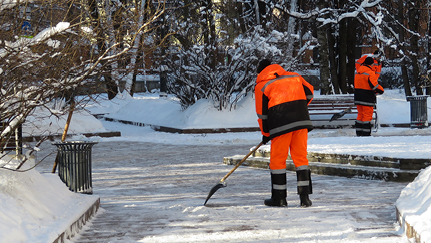 people shoveling snow